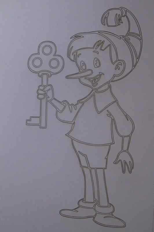 Буратино рисунок карандашом