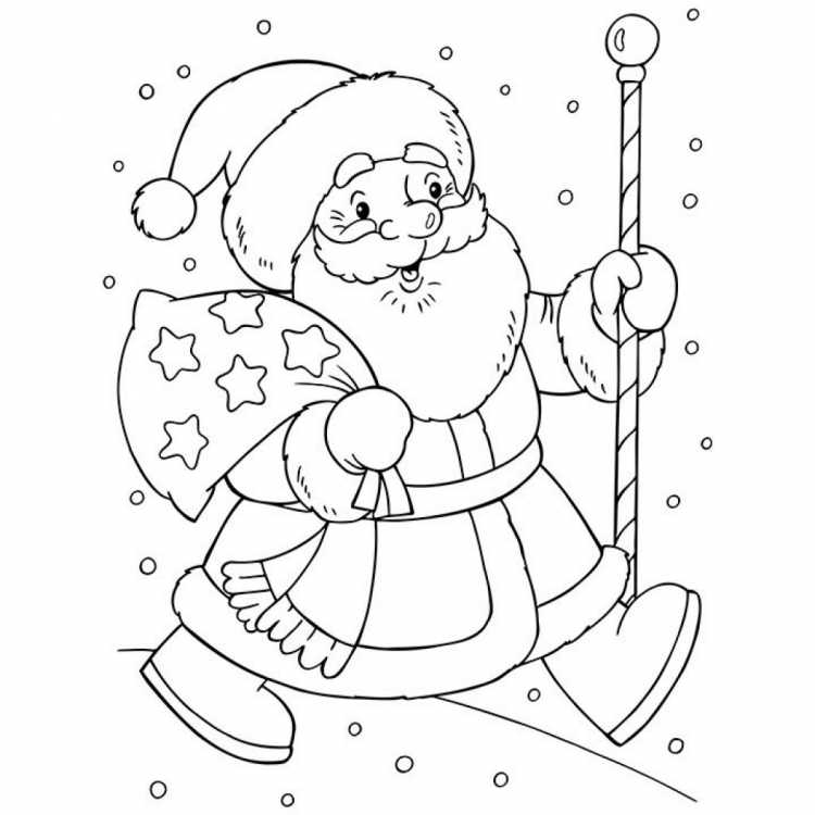 Дед Мороз раскраска