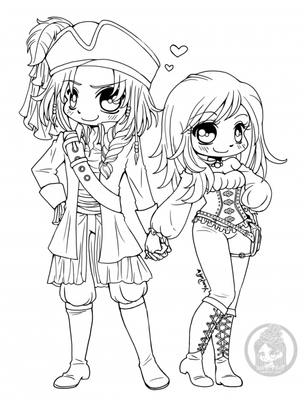 Раскраски Каваи девочки