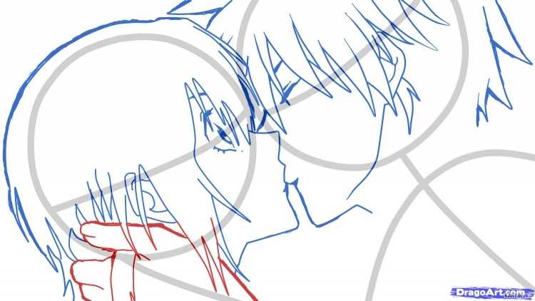 Аниме поцелуй пошагово