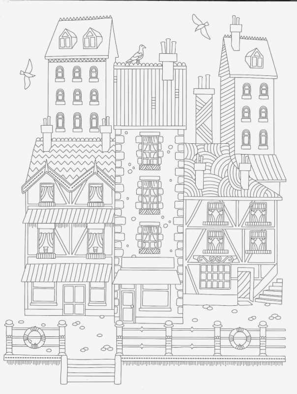 Раскраски антистресс домики