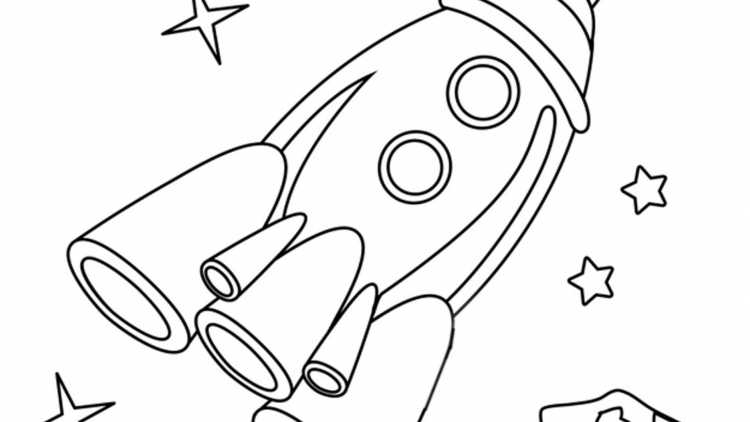 Раскраска ракета и космонавт