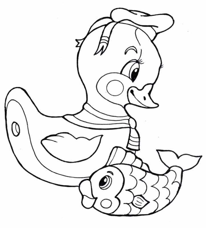 Утёнок раскраска для детей