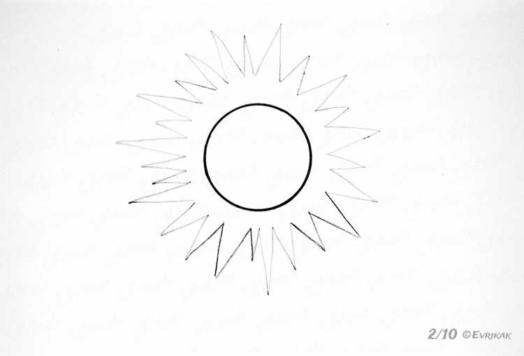 Раскраска антистресс солнце