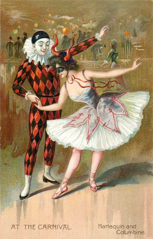 Коломбина Пьеро Арлекин костюм