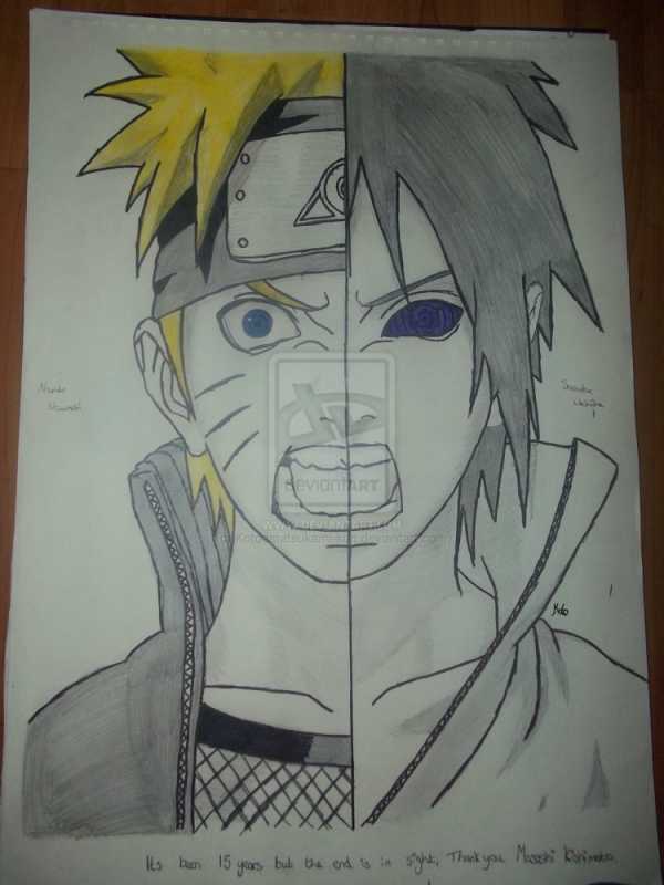 Рисунок Саске из Наруто