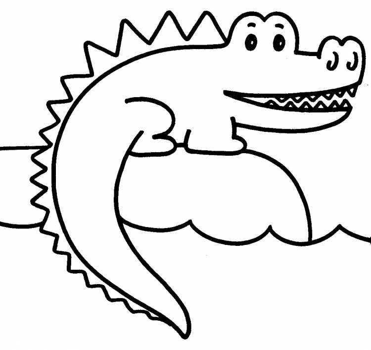 Крокодил раскраска для малышей