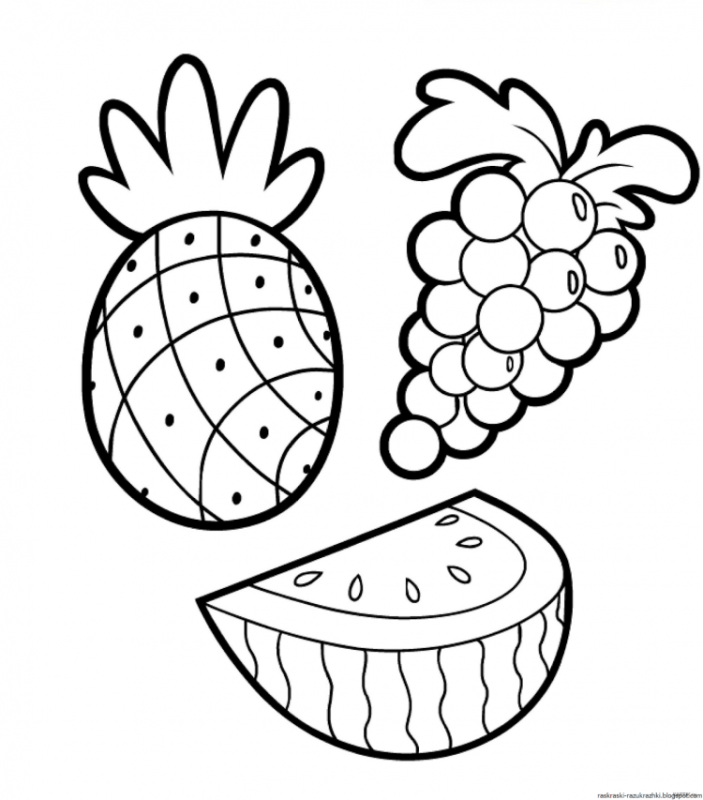 Фрукты раскраска для детей