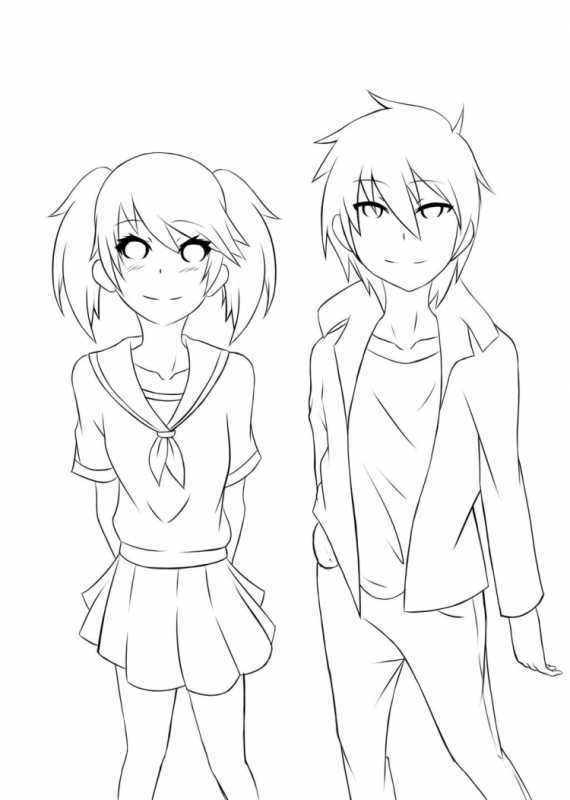 Раскраска аниме мальчики д