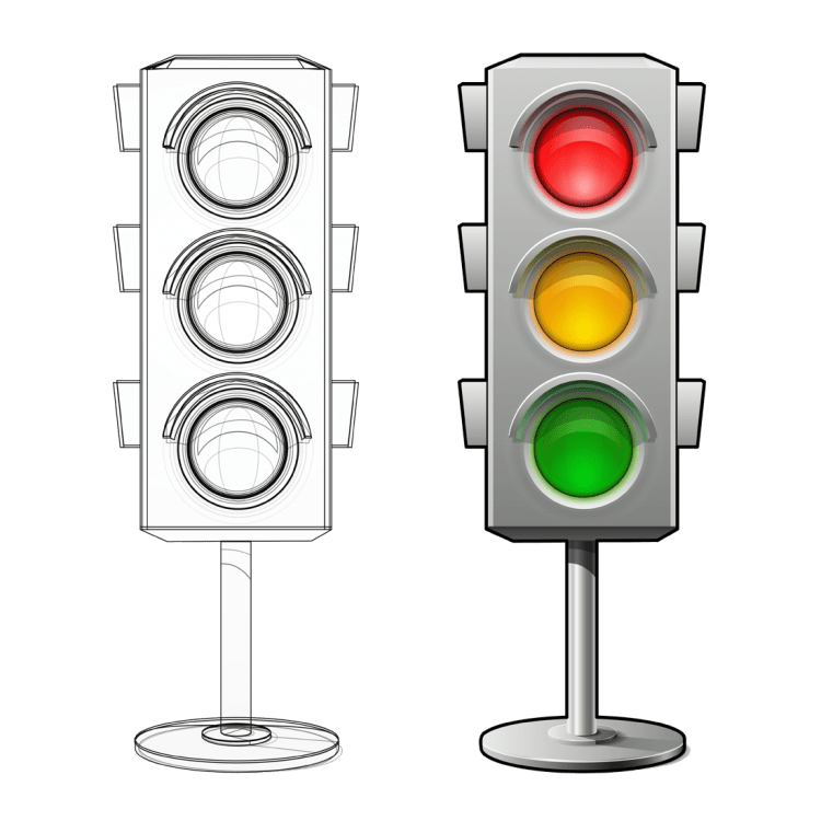 Светофор для пешеходов раскраска