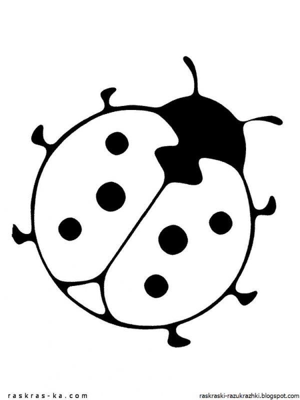 Божья коровка картинка для детей раскраска