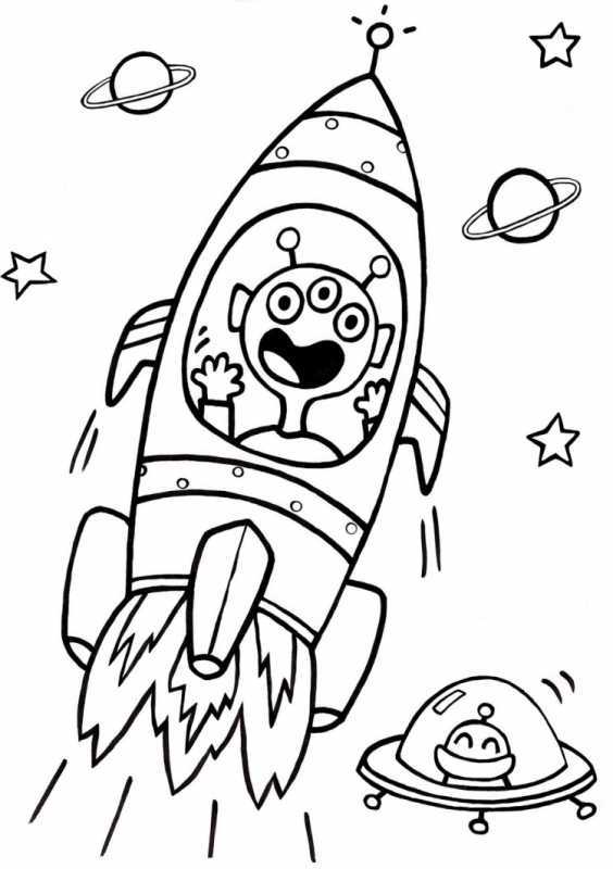 Космонавт раскраска