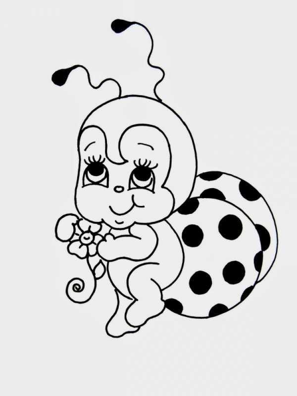 Милая Божья коровка раскраска