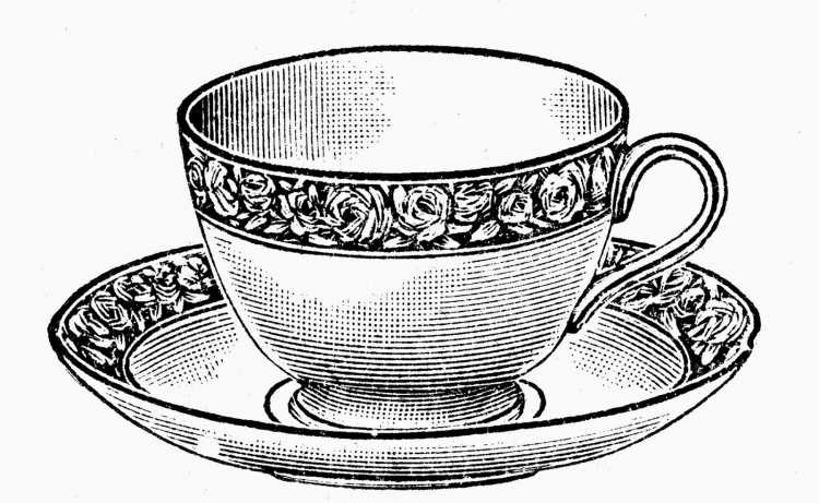 Раскраска Кружка цветочного чая