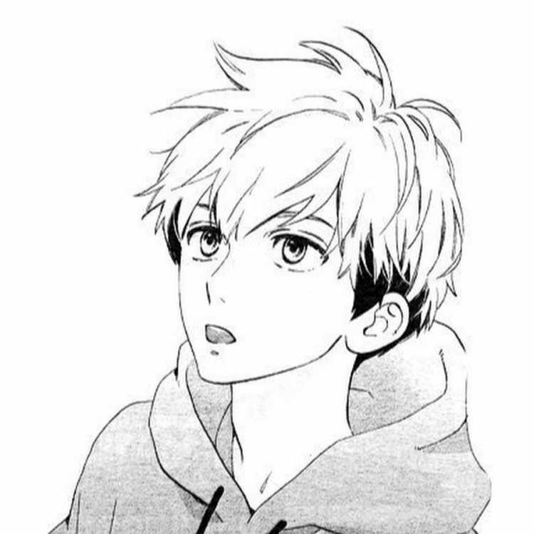 Нарисовать лицо аниме парня