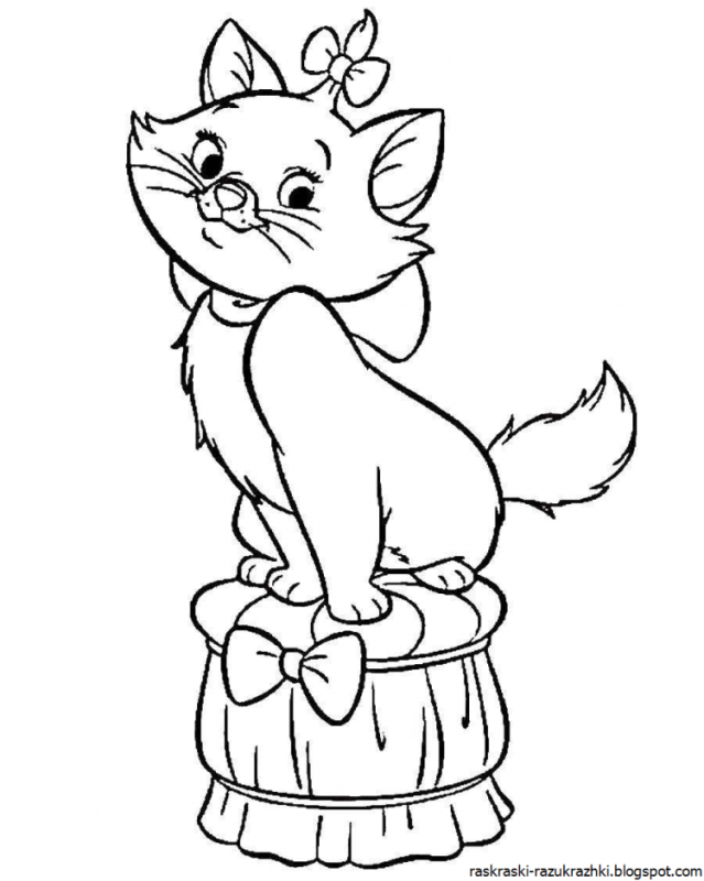 Кошки. Раскраска