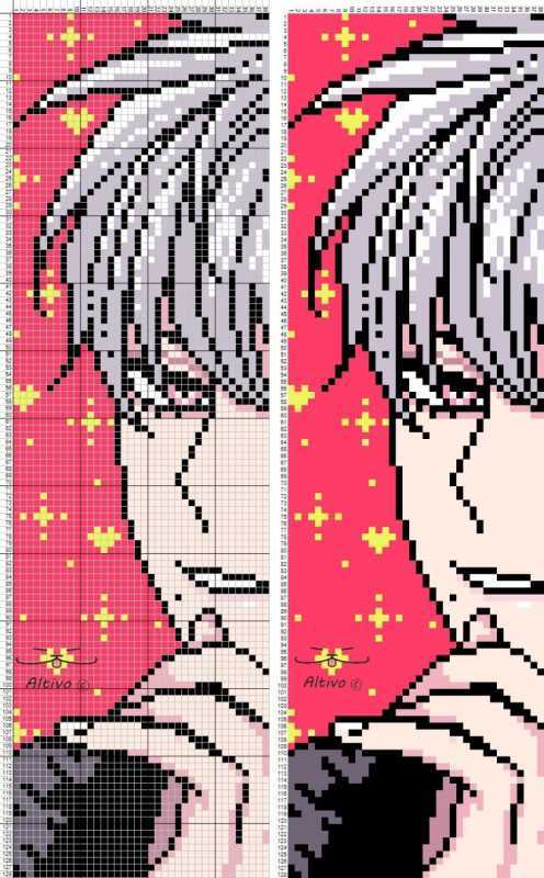 Рисунки по клеточкам аниме