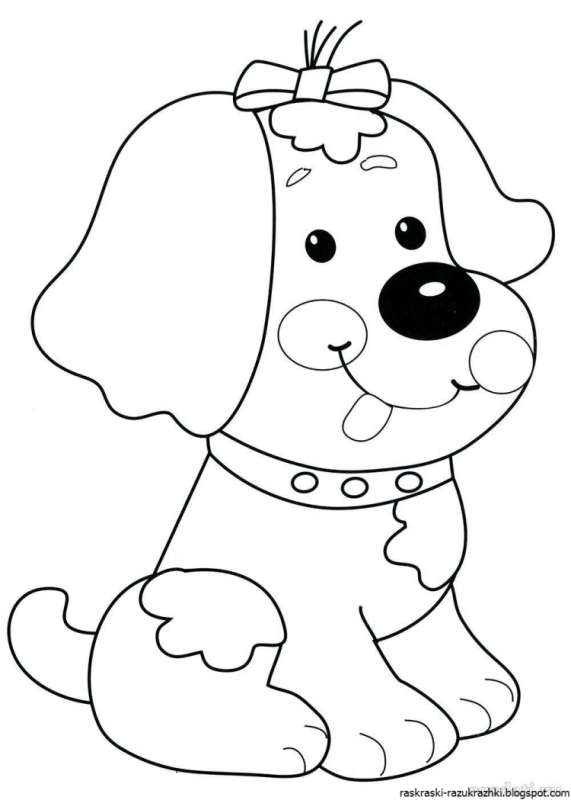 Раскраски для девочек собаки и щенки