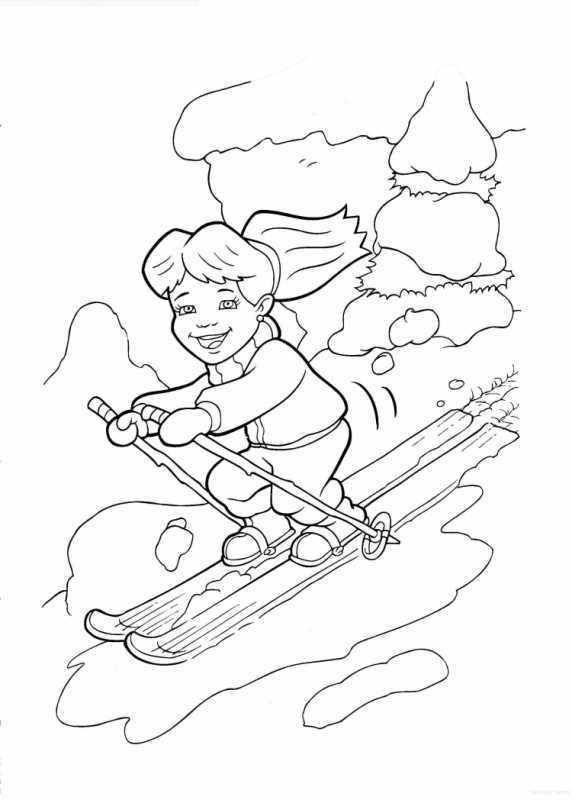 Зимние виды спорта раскраски для детей