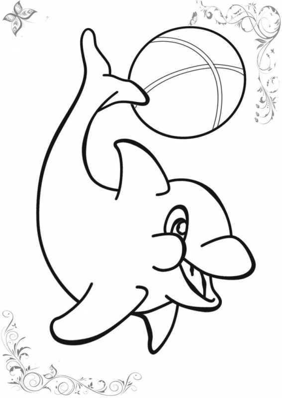 Раскраска "дельфины"