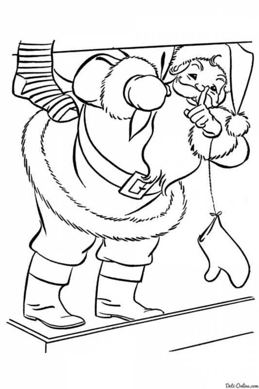 Дед Мороз и Снегурочка раскраска