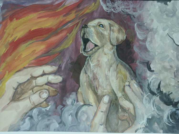 Пожар глазами детей рисунки