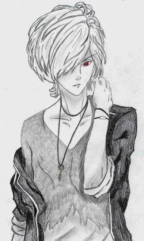 Аниме мальчики карандашом