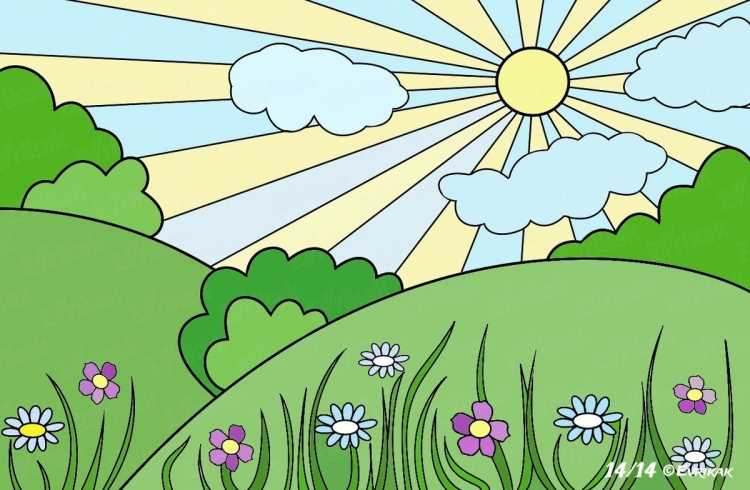 Летний пейзаж для детей