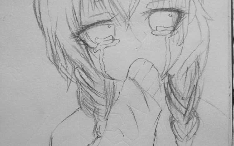 Аниме карандашом грусть