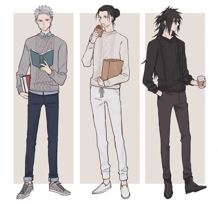 Референсы аниме парней в полный рост