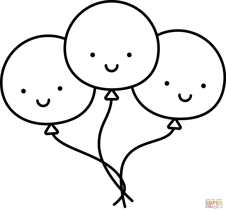Раскраска шарики воздушные для детей