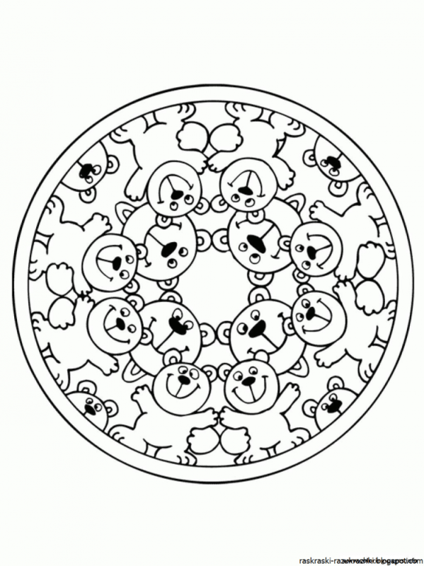 Новогодние мандалы для раскрашивания