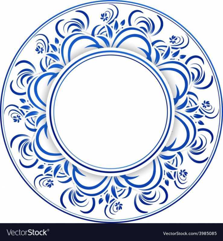 Гжельская роспись в круге