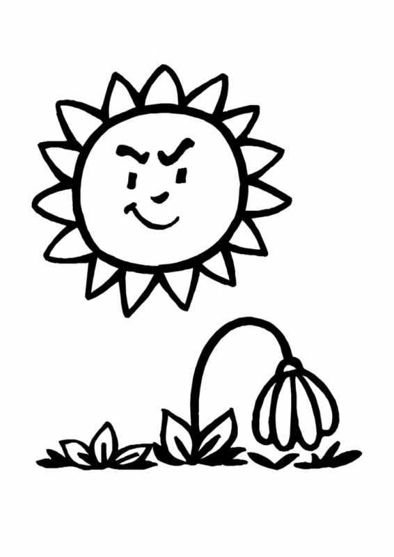 Солнышко в очках раскраска для детей