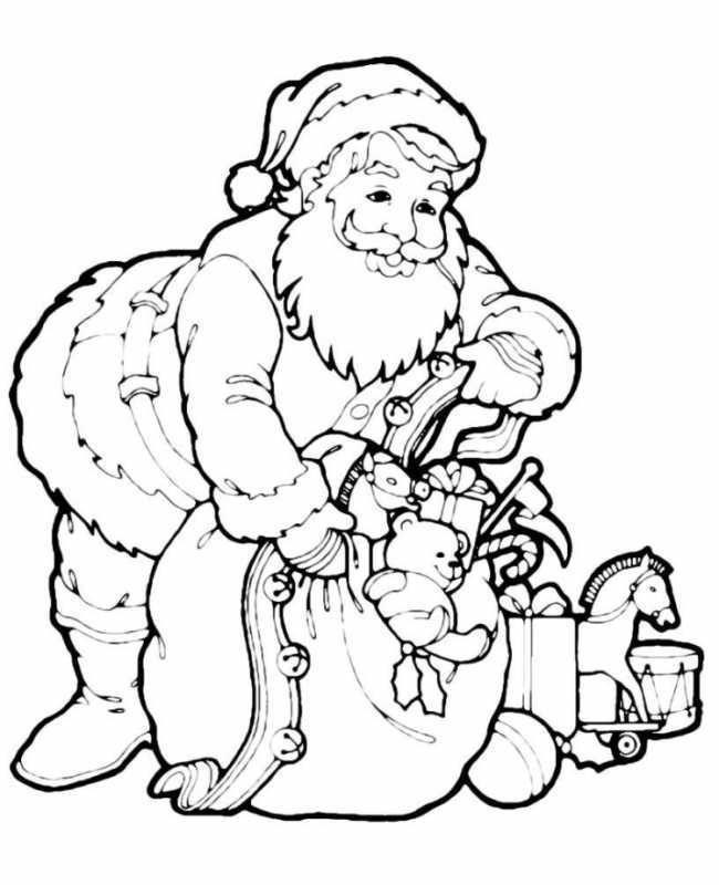 Санта Клаус раскраска
