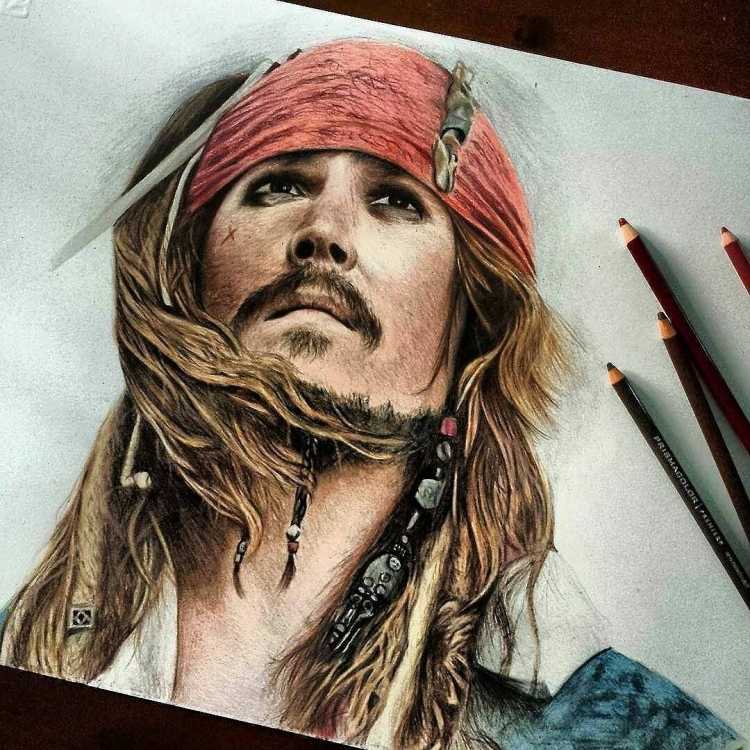 Джонни Депп пират фотопортрет