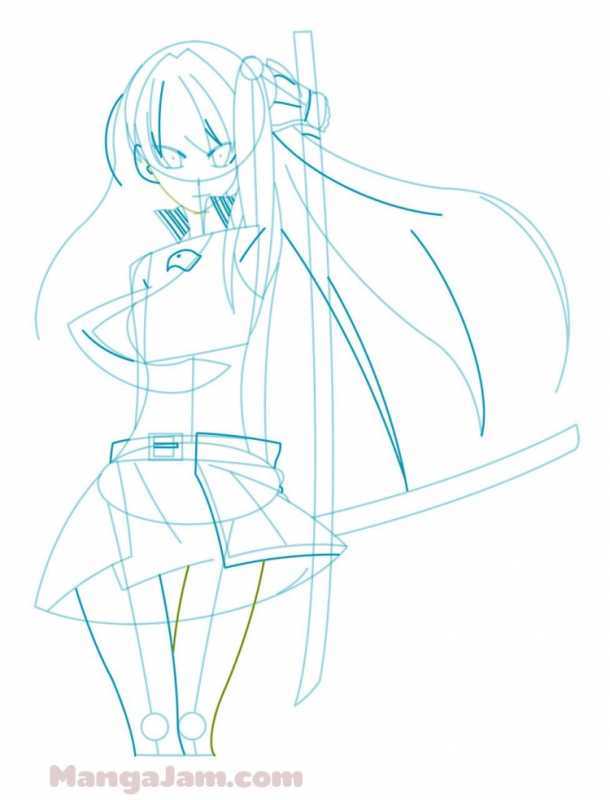 Нарисовать акаме пошагово