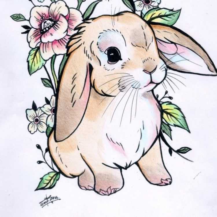 Рисунки для срисовки зайчики