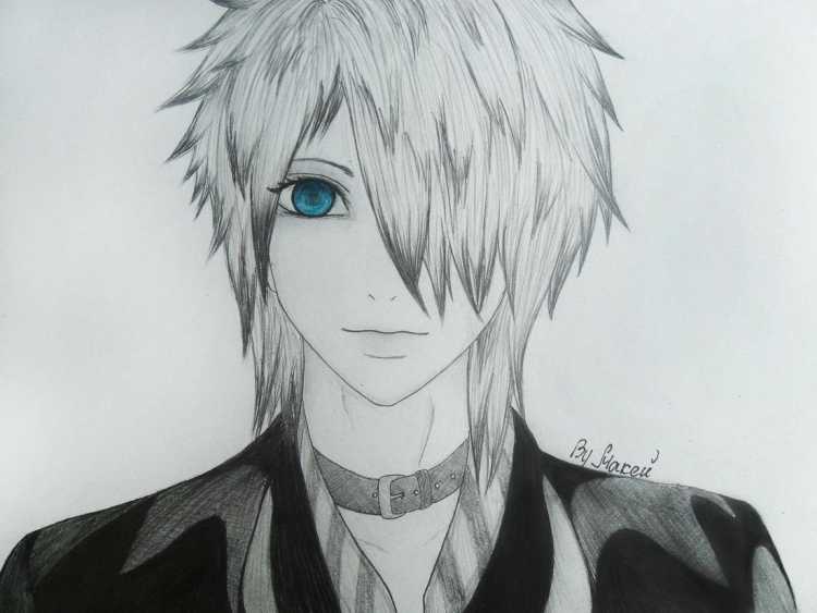 Рисунок лица мальчика для срисовки