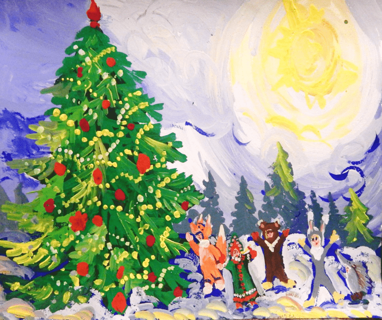 Рисование на тему новый год