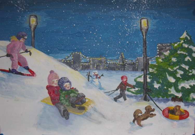 Зима раскраска для детей