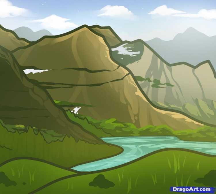 Горы рисунок