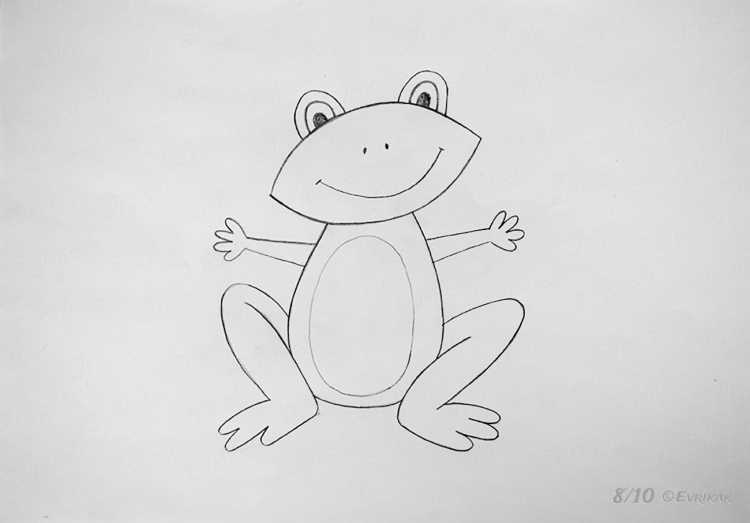 Лягушка рисунок карандашом