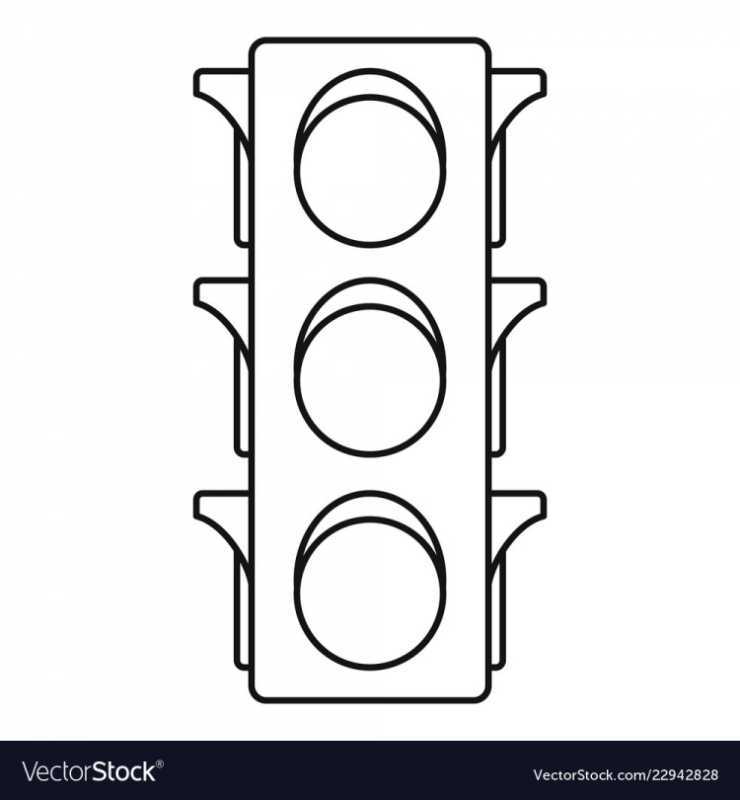 Раскраска светофор для пешеходов для детей