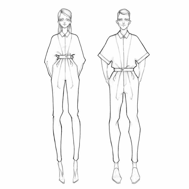 Эскизы для рисования одежды