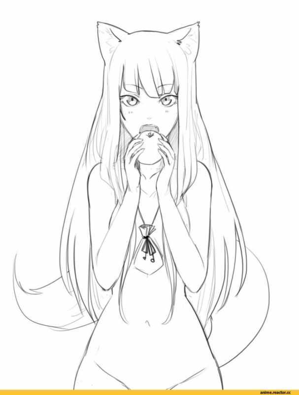 Рисунки для срисовки аниме девушки с ушками