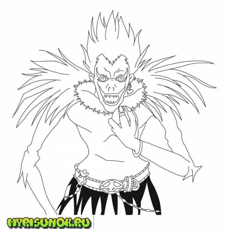 Рюк тетрадь смерти для срисовки