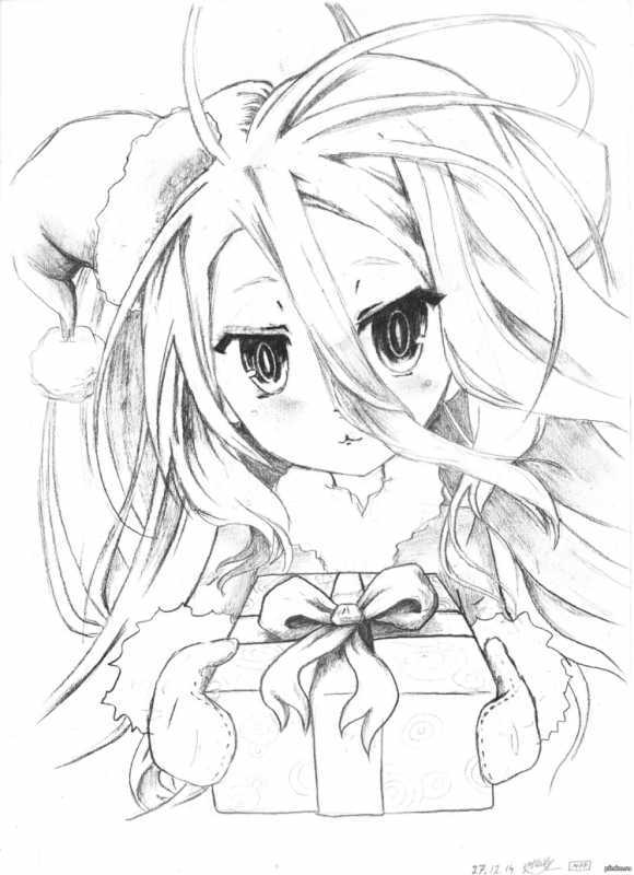 Нет игры нет жизни Широ черно белая