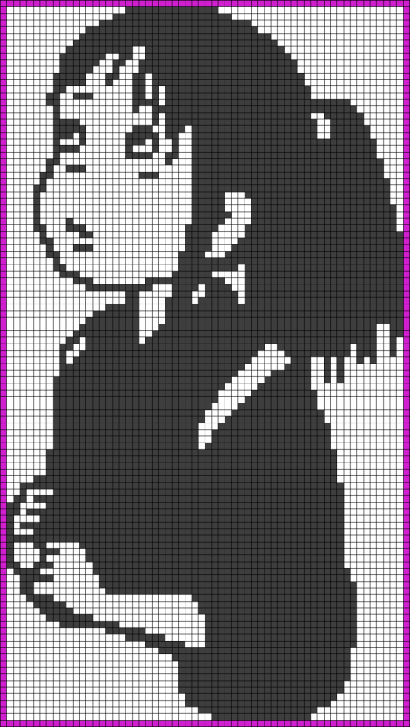 Пиксель арты схемы девушки