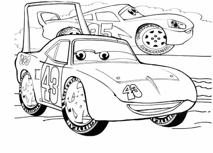 Тачки. Раскраска